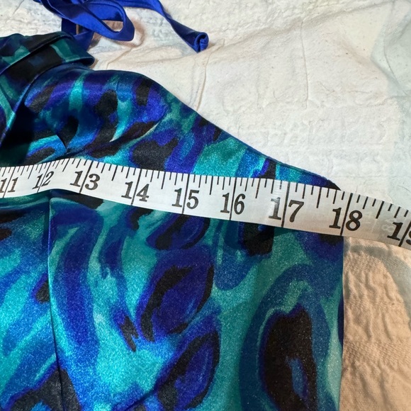 Le Chateau Ruched Satin Animal Print Dress - Picture 4 of 5